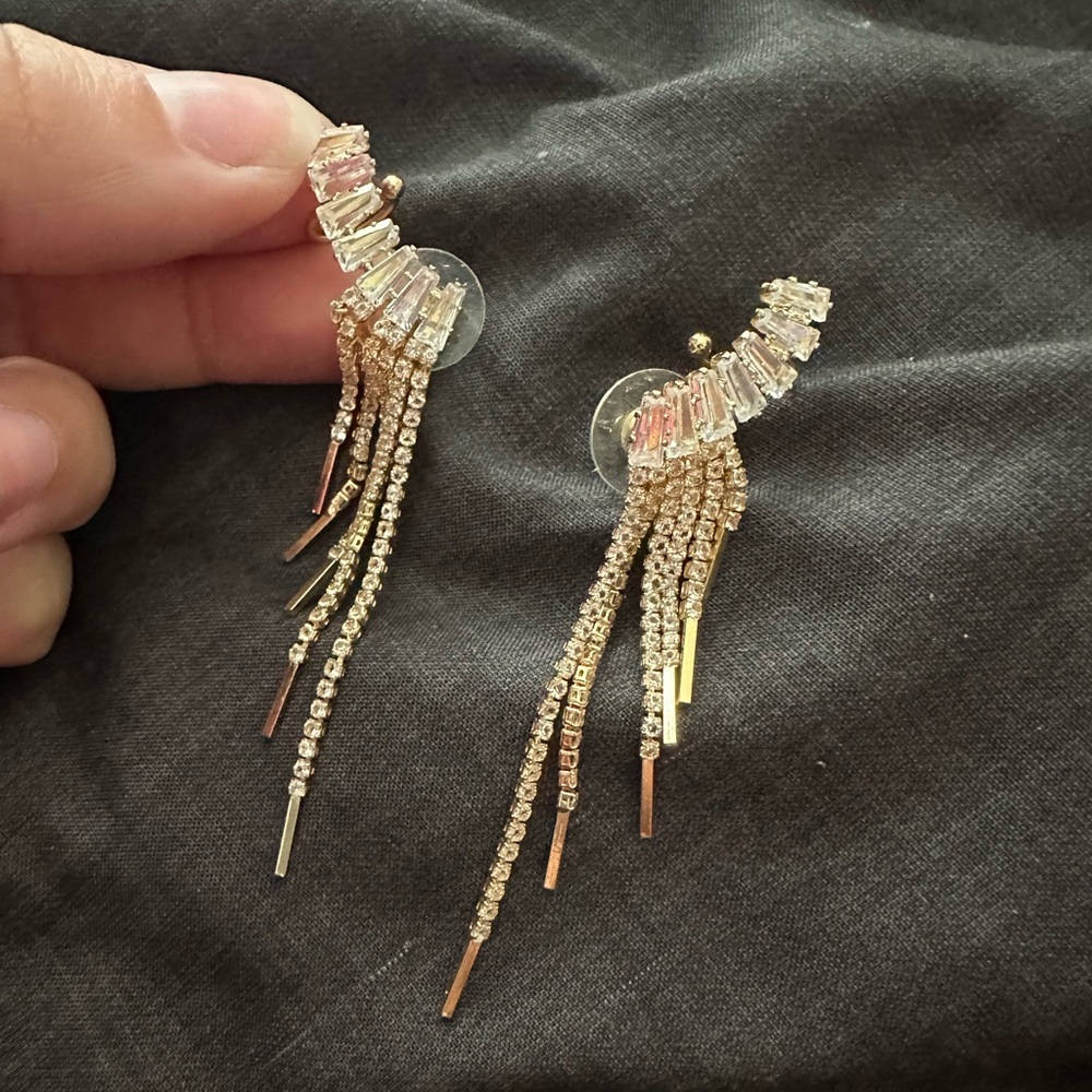 Ear Climber Fringe Earrings